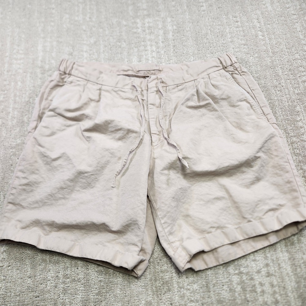 SuitSupply Shorts Men 52 US 36 Pleated Linen Blend Italian Aveiro Fabric 8"